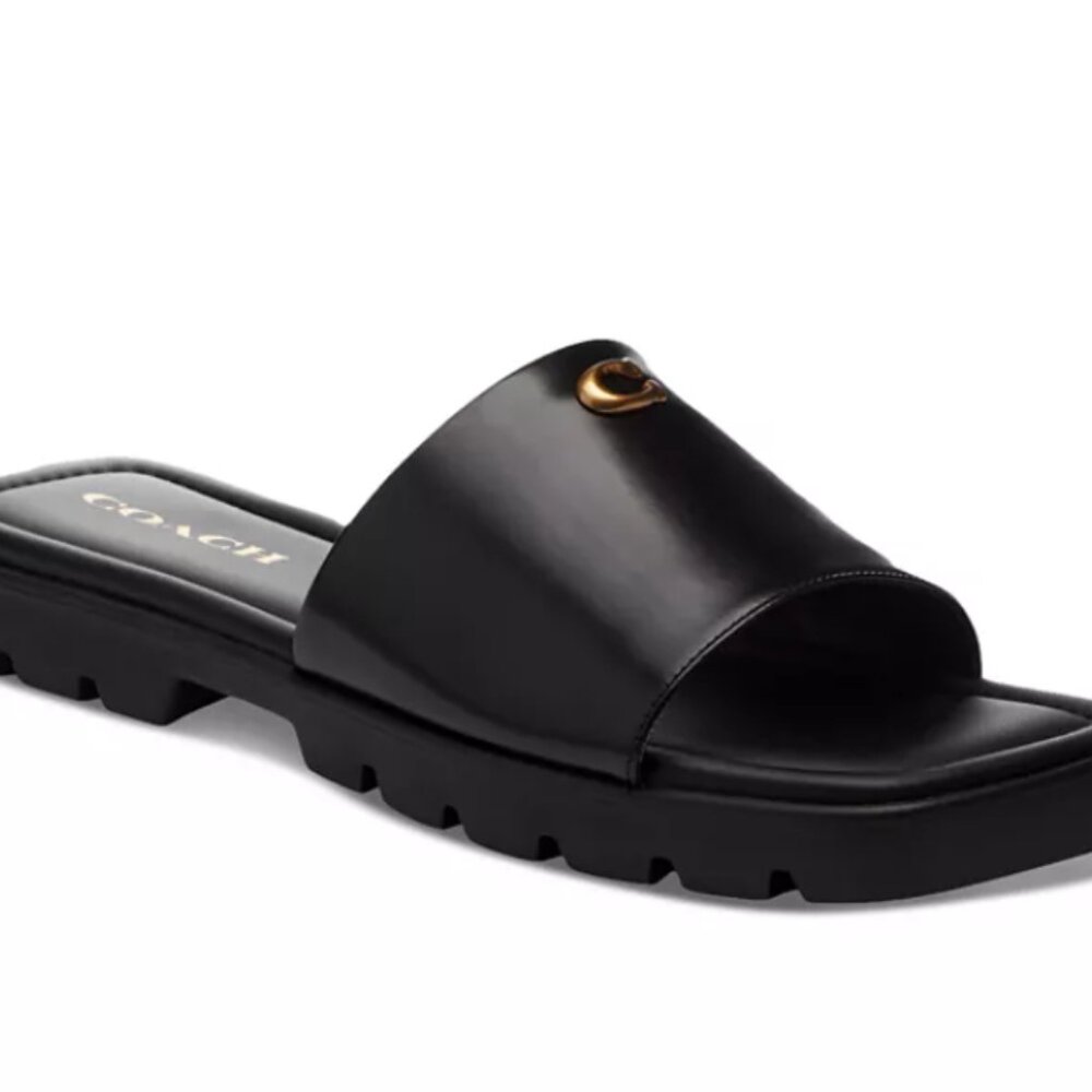 COACH Florence "C" Logo Lug-Sole Slide-On Sandals